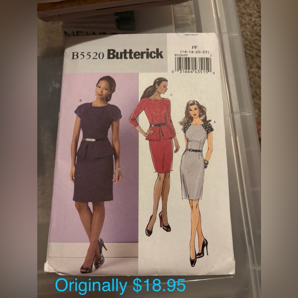 Butterick B5520 Top /Dress Sewing Pattern